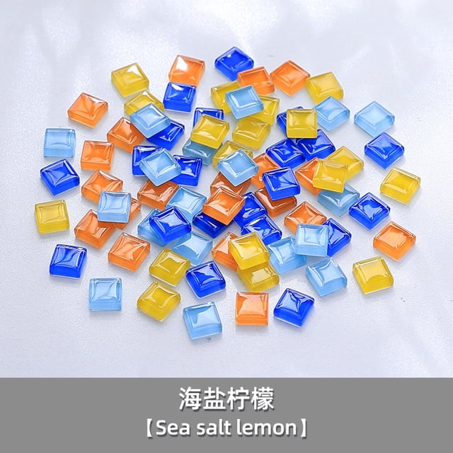 Firefly Hope 200 Pcs Mixed Color 1×1cm Square Laser-Cut Crystal Glass Mosaic Tiles, DIY Creative Art Craft Materials for Home Decor & Art Projects, Multicolor D