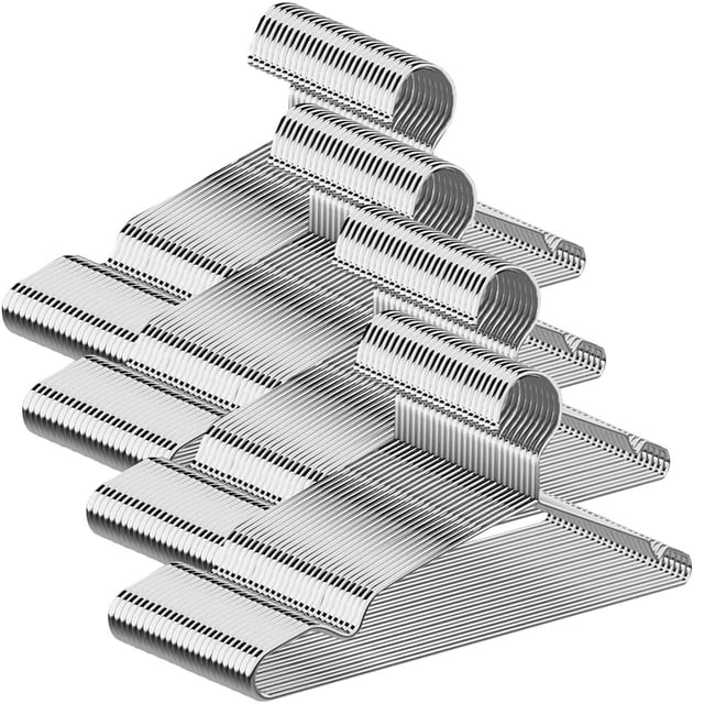 100 Ganchos para Ropa Perchas - Percha Sólida 42 CM Metal Ligero Resistente Duradera para Chaqueta Pantalones Estándar Ahorro de Espacio Perchas para Hogar Adultos (100)