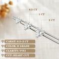 thumbnail image 5 of Beautlace 2 Carat Heart Moissanite Solitaire Stud Earrings,D Color VVS1 Simulated Diamond 925 Sterling Silver Earrings Jewelry Gift for Women, 5 of 9