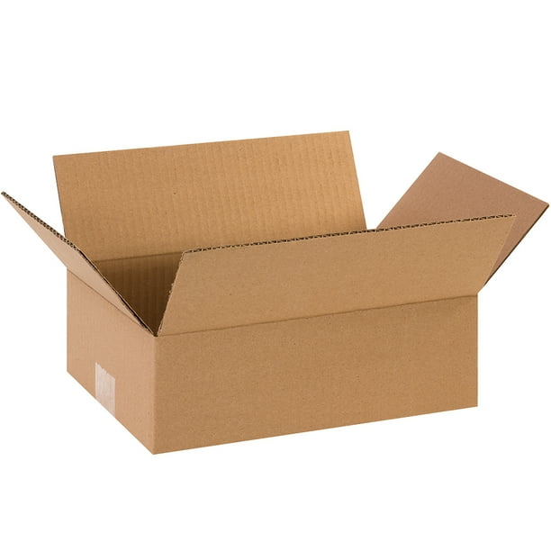 The Packaging Wholesalers Flat Corrugated Boxes 12" x 8" x 4" Kraft 25