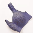 thumbnail image 6 of VISALY Women's Front Closure Wireless Bras Floral Print Bras Comfy Bras Seamless Comfort Bras Supportive Wireless Bra Full Coverage Wireless Bras Wireless Bras with Support and Lift Purple 48, 6 of 7