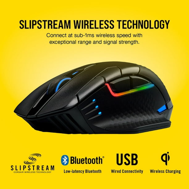 Corsair DARK CORE RGB PRO SE Wireless FPS/MOBA Gaming Mouse with SLIPSTREAM Technology, Black, Backlit RGB LED, 18000 Optical, Qi charging certified - Walmart.com
