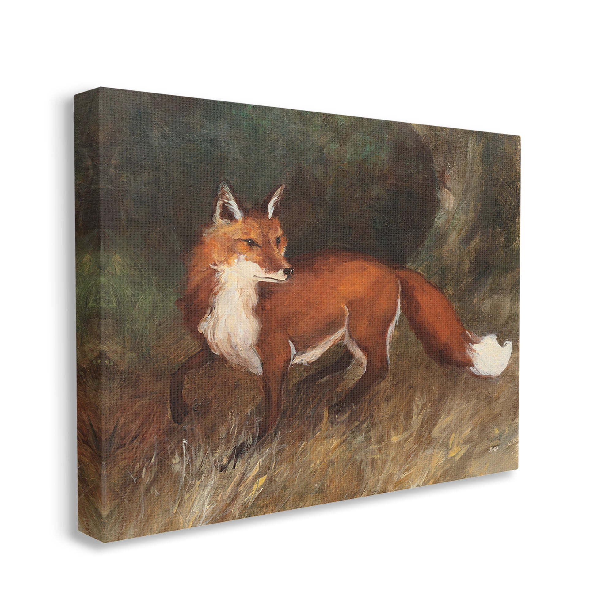 Stupell Industries Wild Fox in Forest Animals & Insects Painting Gallery Wrapped Canvas Art Print Wall Art, 48 x 36