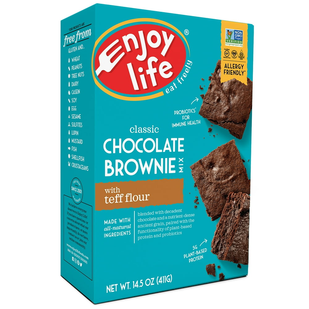 Enjoy Life Baking Mix Gluten Free, Nut Free, Vegan, Brownie Mix, 14.5