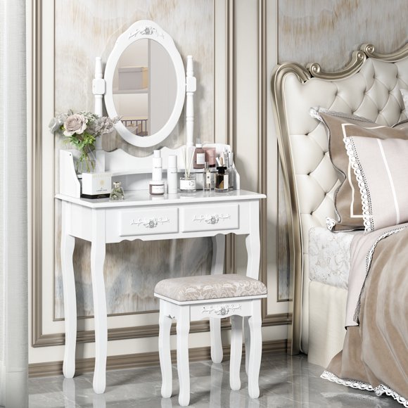 White Vanity Sets with Mirrors