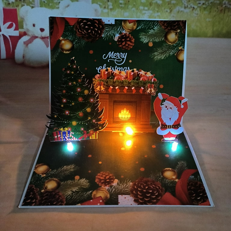 6x8 Inch 3D Pop-Up Christmas Greeting Card with Santa Claus, Christmas Tree, Glowing Fireplace, and Music, with Envelope Perfect Holiday Card for Christmas Decorations, Gifts, and Festive Wishes - Walmart.com 6x8 Inch 3D Pop-Up Christmas Greeting Card with Santa Claus, Christmas Tree, Glowing Fireplace, and Music, with Envelope Perfect Holiday Card for Christmas Decorations, Gifts, and Festive Wishes - Walmart.com