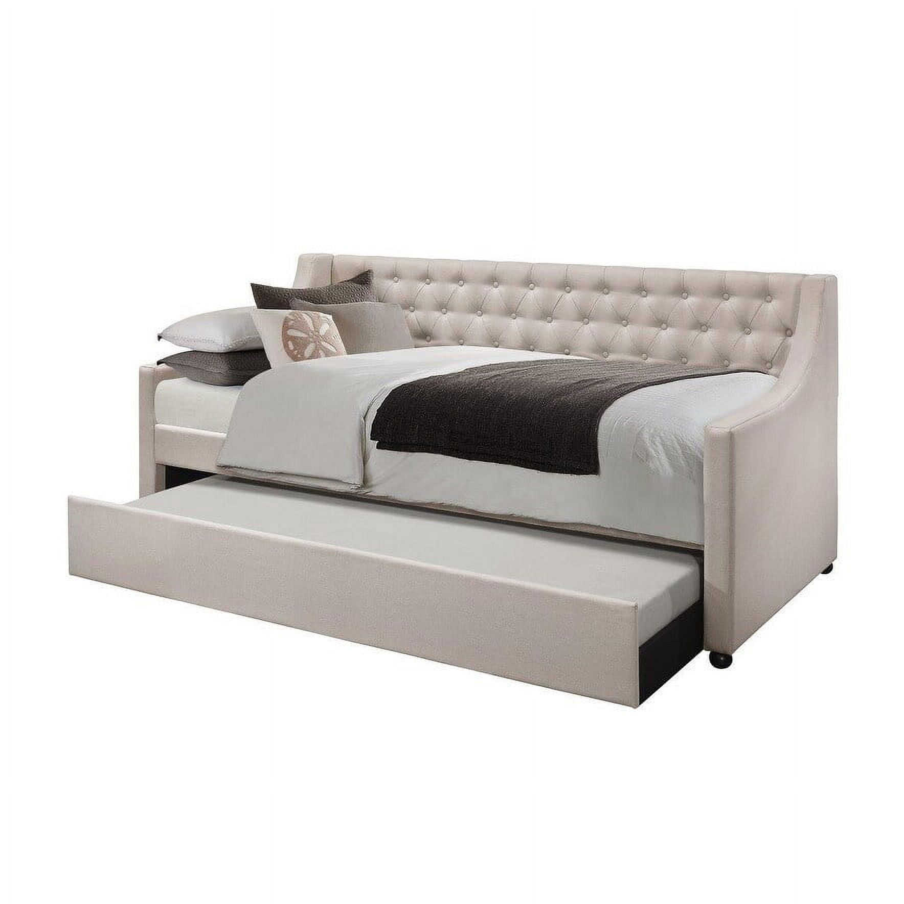 Vinnie Upholstered Daybed with Trundle Grey