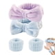 thumbnail image 1 of Muñequeras y diademas para lavarse la cara Maquillaje para niñas y mujeres para evitar derrames de líquidos Juego de 4 piezas, 1 of 6