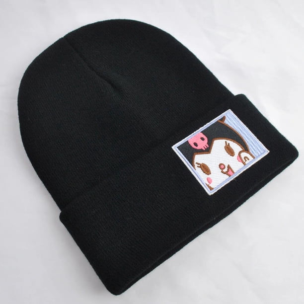 Sanrio-gorros de Anime Y2k Hello Kitty Kuromi Unisex, gorros de punto sólidos para pareja, gorros femeninos, gorros más cálidos, Otoño, accesorios de invierno LIUWENJING unisex