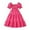 Hot Pink, variant on Girls Summer Dress Tween Boho Casual Smocked Swing Flowy Ruffle Midi Dress with Pockets, Puffed Sleeves Square Neck Beach Outfit for Ages 6-12