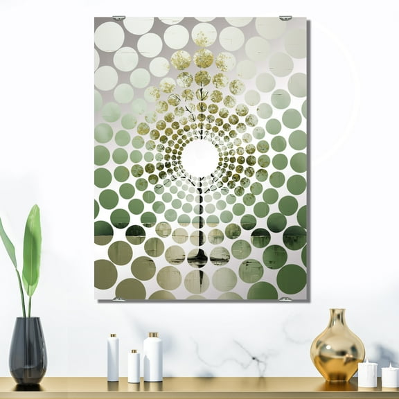 Designart "American Basswood Wildlife in Green II" Tree Oversized Wall Mirror - Country Landscapes Bathroom Wall Mirror Decor - Multiple Color Options