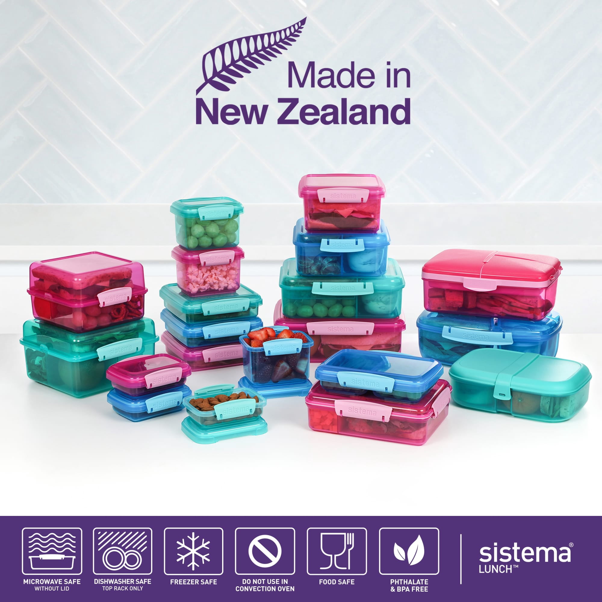 Sistema Lunch Box with Compartments | 1.4 L Lunch Cube | Food Storage Container with Lid | BPA-Free | Assorted Colours