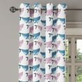 thumbnail image 2 of Ambesonne Whale Grommet Curtain, Swimming Happy Fish Sea, 50" x 120", Blue Lilac and White, 2 of 6