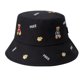 thumbnail image 1 of purple Sombrero de verano con circunferencia de 54-58cm, sombrero de pescador con oso bordado para mujer, sombrero de lavabo, sombrero protector solar para exteriores, 1 of 4