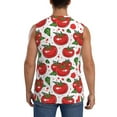 thumbnail image 4 of Uemuo Hand Drawn Tomatoes Pattern Men's Sleeveless T-Shirt,Muscle Athletic Tank Top, Moisture-wicking Quick-dry Breathable Classic Tee Top for Gym Run Outdoor Sports-Large, 4 of 8