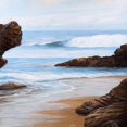 thumbnail image 3 of Rocks and seaside - Toile 36"x36 Pouces - Impression à la Demande, 3 of 5