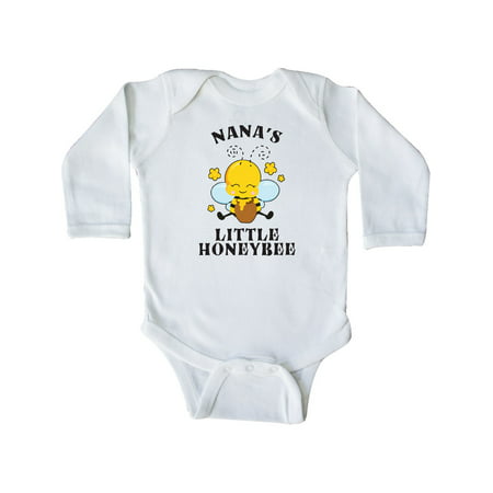 

Inktastic Cute Bee Nana s Little Honeybee with Stars Gift Baby Boy or Baby Girl Long Sleeve Bodysuit