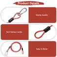 thumbnail image 4 of Cable de Seguridad con Ganchos y Bucles [2Pcs] - 6.56ft / 78.7 Pulgadas Cable de Seguridad para Candado de Equipaje de Acero Inoxidable para Bicicletas y Equipaje - [Rojo], 4 of 6
