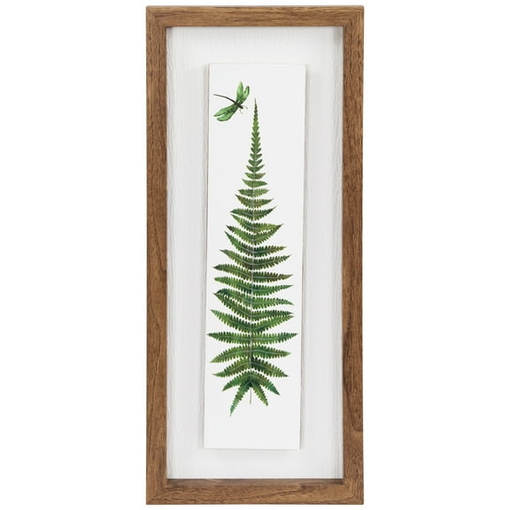 Northlight Fern Leaf with Dragonfly Framed Wall Art - 15.75"