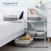 TESPERT 3-Pack Large Storage Baskets Set - Collapsible EVA Organizer Bins with Handles for Shelves, Nursery, Office (13.8x9.8x6.7) - Space Saving & Multi-Purpose, White & Grey