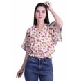 thumbnail image 2 of Moomaya Printed Womens Wrap Blouse Moss Georgette Elastic Waist Summer&nbsp;Crop Top, 2 of 5