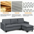 thumbnail image 6 of Gymax Convertible L-shaped Sectional Sofa Couch w/ Cushion Dark Gray, 6 of 8