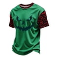 thumbnail image 6 of DORKASM Mens Halloween Shirts Short Sleeve Spooky Comfy Pullover Round Neck Funny Print Ghost Graphic Vacation Blouse Skeleton 2026 Causal T Shirt Green 2XL, 6 of 7