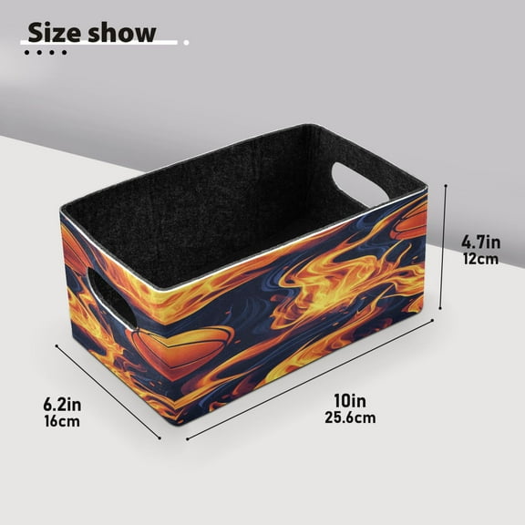 BZSMCE Shelf Baskets Ffyy3_basketball_with_flames_seamless_e715f8b4-1cab-4e47-ac40-5c43265a63de_4 Pattern Storage Cube Bins 10.1*6.3*4.7in Set of 2