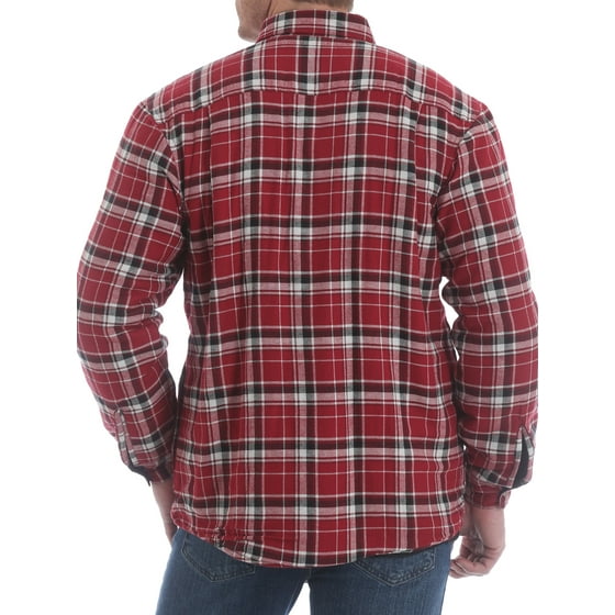 wrangler men's sherpa lined flannel