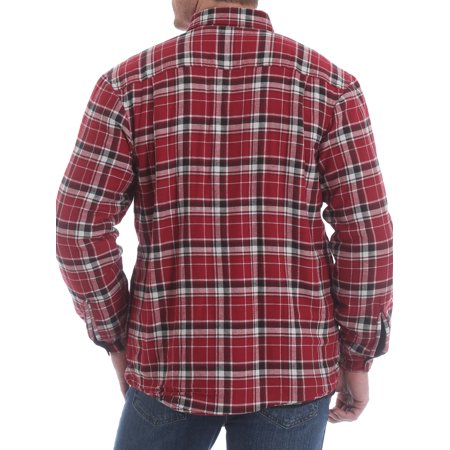 Wrangler Big Men S Long Sleeve Sherpa Lined Flannel Shirt