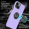 thumbnail image 4 of For Samsung Galaxy S24 Ultra 5G Hybrid Military Grade with Flat Metal Ring Stand 360° Rotation Kickstand Hard PC Back Slim Fit Phone Case Cover by Xpression - Purple, 4 of 8