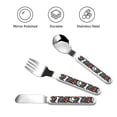 thumbnail image 3 of Cauagu Cute Puppy Footprints Print 3-Pieces Toddler Cutlery Set , Kids Silverware Set with Spoons Forks & Knife Stainless Steel Utensils for Kids Dishwasher Safe, 3 of 8