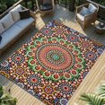 thumbnail image 2 of Multicolor Bohemian Mandala Pattern Outdoor Area Rug, 2 of 5