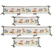 Bedtime Originals Friendly Forest Woodland, 4 Piece Crib Bumper, Green/Brown