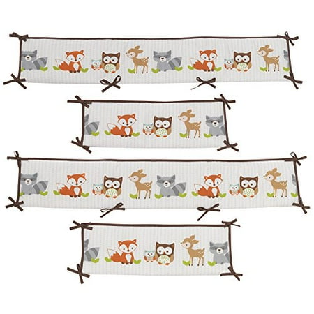Bedtime Originals Friendly Forest Woodland, 4 Piece Crib Bumper, Green/Brown