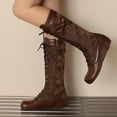 thumbnail image 6 of SACFOF Stylish Women Victorian Boots Low Kitten Heel Mid Calf Boots Lace Up Cute Bow Boots for Ladies Witch Shoes, 6 of 6