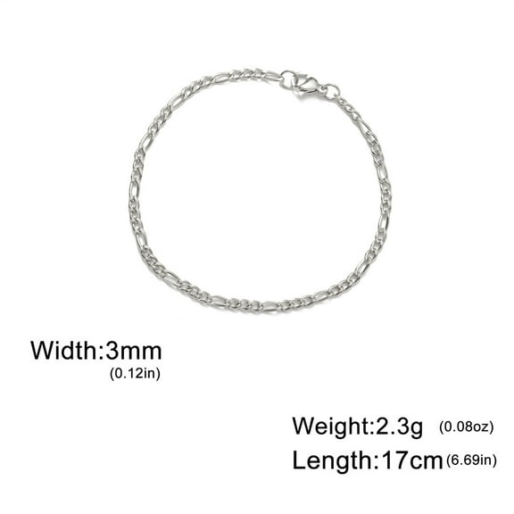 My Shape Fashion Cuban Chain Men Bracelet Stainless Steel 3/5/7/9mm Width Chain Bracelets Figaro Chain Boy Wrist Jewelry Couple