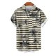 thumbnail image 5 of Mens Casual Manga Corta Botón Abajo Camisas Impresas Bolsillo Botón Turndown Cuello Top Blusa Camisa, 5 of 5