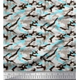 thumbnail image 1 of Soimoi Japan Crepe Satin Fabric Two Tone With White Camouflage Fabric Prints By Yard 42 Inch Wide, 1 of 3