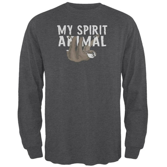 Sloth is My Spirit Animal Mens Long Sleeve T Shirt Deep Heather SM