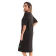 thumbnail image 2 of Just Love Short Sleeve Nightgown Sleep Dress for Women 4360-10018-GRY-1X (Black - Xmas Calories Don't Count, Small), 2 of 3