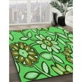 thumbnail image 3 of Ahgly Company Machine Washable Indoor Rectangle Transitional Emerald Green Area Rugs, 2' x 4', 3 of 7