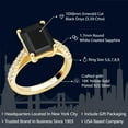 thumbnail image 2 of Gem Stone King 18K Yellow Gold Plated Silver Black Onyx and White Created Sapphire Ring for Women (3.39 Cttw, Gemstone Birthstone, Available in Size 5, 6, 7, 8, 9), 2 of 7