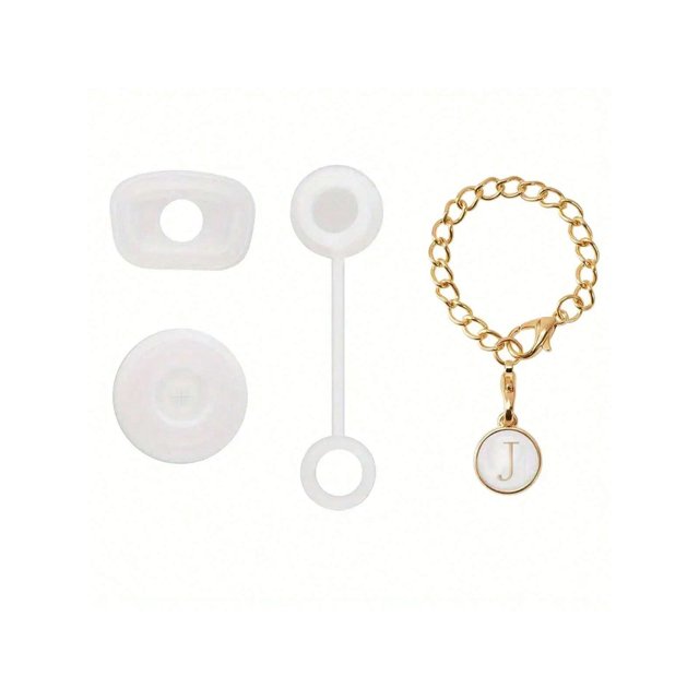 1 Set 4pcs 40oz Silicone Anti-Spill Lid And Letter Shaped Cup Decor Hanging Pendants, Cup Accessories, Gift