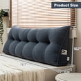 thumbnail image 6 of Lovote Triangular Headboard Pillow with Side Pockets - Teddy Velvet Fabric, Bed Rest Reading Pillow, Removable & Washable Cover, Daybed Wedge Pillow for King Beds, Smoky Blue, 6 of 6