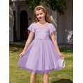 thumbnail image 4 of Arshiner Little Girl Dresses Contrast Mesh Ruffle Sleeve Birthday Holiday Princess Toddler Tulle Dress, 4 of 7