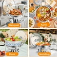 thumbnail image 7 of Chafing Dish Buffet Set,6QT Food Servers and Warmers Stainless Steel Round Chafing Dishes With Glass Lid & Lid Holder for Parties Catering Wedding Banquets,, 7 of 7