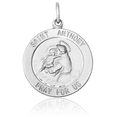 thumbnail image 5 of 925 Sterling Silver Saint Anthony Medal Necklace Chain Pendant Charm, 5 of 12