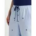 thumbnail image 3 of Joyspun Women's Cropped Woven Pajama Pants, Sizes XS to 3X, 3 of 6