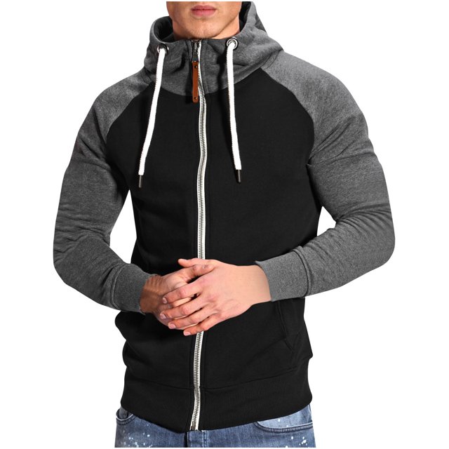 Blusa y camisa de manga larga con cuello alto para hombre, estilo casual, con retazos, cuello alto, manga larga y bolsillo.